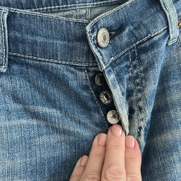 7 For All Mankind Distressed Crop Boy Cut Jeans - Picture 3 of 8